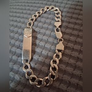 925 Italy Sterling Silver Medical Bracelet 9"